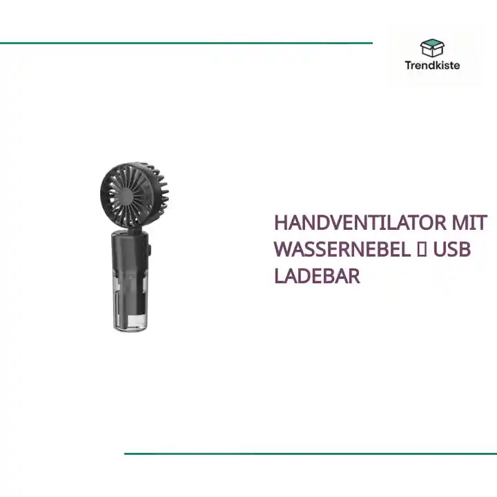 Handventilator mit Wassernebel ❄️ USB Ladebar by@Outfy